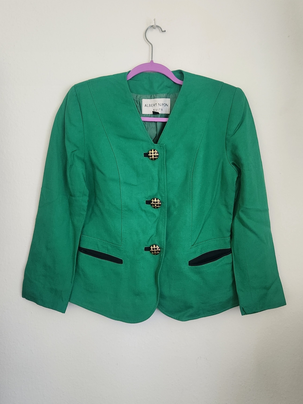 Albert Nipon Emerald Green Tailored Women's Blazer